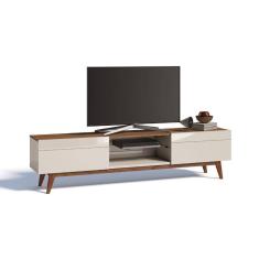 Rack para TV até 60 Polegadas 2 Gavetas Classic Imcal Off White/Freijó