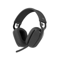 Headset Sem Fio Logitech Zone Vibe 100 Com Microfone Flip- to-Mute Com Cancelamento de Ruído, Conexão Bluetooth, Até 20h de Bateria, Design Leve e Confortável - Grafite