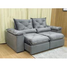 Sofá Retrátil Reclinável 1,80 m Cinza 502 Zuqui Plus - MASTER
