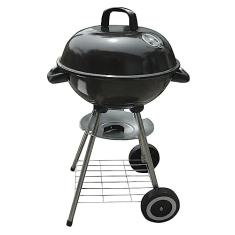 Nautika, Churrasqueira Americana Bafo Texas Com Tampa E Rodinha, Compacta, Grelha Cromada, Prateleira na Parte Inferior, Excelente para Camping, Viagens, Clubes E Uso Doméstico