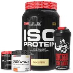 Kit Whey Iso Protein Baunilha 2Kg + Power Creatina 100g + Power Glutamina 100g + Coqueteleira - Bodybuilders