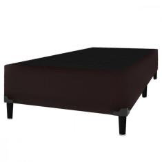 Base para Cama Box Casal 0,79x1,98x0,42 Modelo 2336 Estrutura em Madeira Veludo Liso Marrom Itaflex