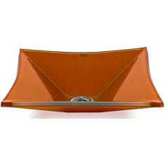 Cuba de vidro Grand Sulle 40x40 Cm - Vidro Esmaltado laranja