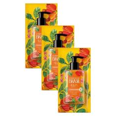 Kit com 3 Refil Sabonetes Líquido Lux Essências do Brasil Flor do Cajueiro 240ml