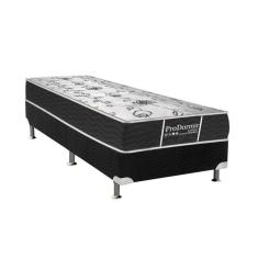 Conjunto Box Solteiro: Colchão Molas Probel Bonnel ProDormir Sleep + Base CRC Suede Black(88x188)