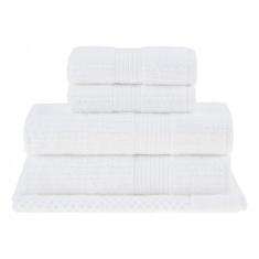 Jogo de Toalhas Buddemeyer Fio Penteado Canelado Banho Branco 5 peças