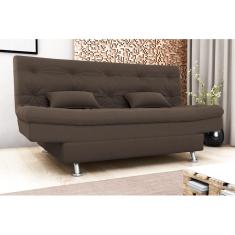 Sofá Cama Salomé Veludo Marrom E426 - Matrix