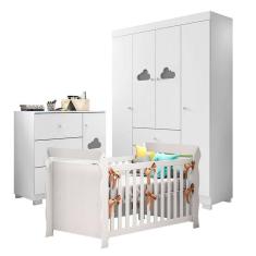 Quarto de Bebê Ane com Berço Americano Lara Branco Brilho – Phoenix Baby