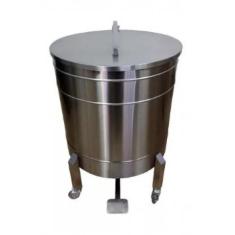 Lixeira em Aço Inox 304 100 litros - Com pedal - Evolucao Inox, 100 l,