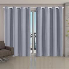 Cortina Blackout Corta Luz 70 % Tecido 4,00 x 2,70 - Gelo - Eddi Casa