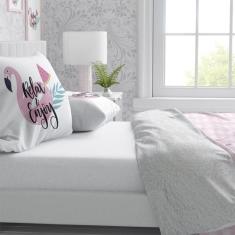 Lençol Percal Mais 2 Fronhas Flamingo - ESPAÇO CASA CENÁRIO, SOLTEIRO