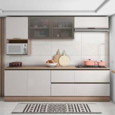 Cozinha Modulada Completa 7 Portas 4 Gavetas com Balcão para Cooktop Etna