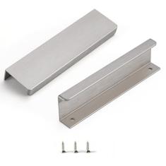 sunlithor Puxador de dedo para armários puxadores de gaveta de cozinha cômoda de porta de perfil baixo armário longo banheiro puxadores de armário alumínio pacote com 6 níquel escovado 15 cm fácil
