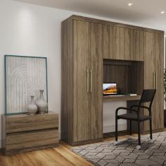 Guarda Roupa Casal 6 Portas 2 Gavetas Porto Legno com Escrivaninha Carraro