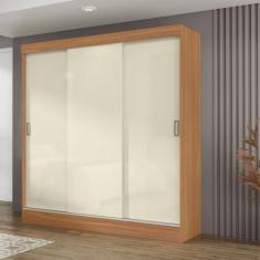 Guarda Roupa Casal 3 Portas de Correr San Marino Maxel Móveis, Cinamom