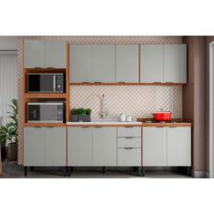 Cozinha Modulada Completa Firenze 5 Peças (2Aéreos+2Balcões+1Paneleiro) s/Pia FMT009 Amendola/Nude Prime TX - Demóbile