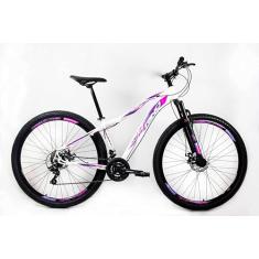 Bicicleta Aro 29 Rino Feminino 21v Monalisa Freio A Disco Câmbios Shimano - Branco 17
