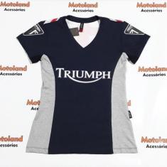 Camisa Baby Look Feminina Triumph Azul Marinho - All 249