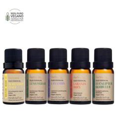 Kit 5 Óleo Essencial Via Aroma 100% Puro E Natural Aromaterapia