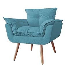 Poltrona Decorativa Linda Platinum Decor Azul Turquesa