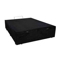 Cama Box Baú Casal AColchões Suede Preto 41x138x188