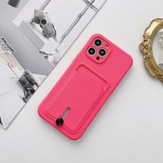 Capa de telefone para iPhone 15 14 13 12 Mini 11 Pro Max X XR XS Max 15 7 8 Plus SE 2020 Carteira fashion com suporte de cartão Capa de TPU macia, rosa, para iPhone 11