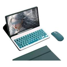 Capa Para Tablet Para Samsung A7 +Mouse+Teclado Bluetooth Retroiluminado