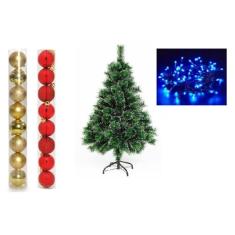 Arvore de Natal Pinheiro Nevada 1,50 metros 138 galhos com enfeites - 