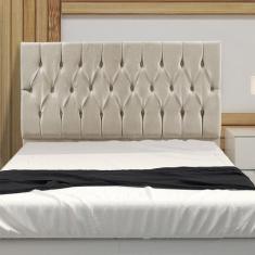 Cabeceira Casal 1,95m Madrid Suede Bege Dal Poz Estofados
