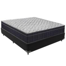 Cama Box e Colchão Airtech 150 Espuma D45 Casal Ortobom,  Preto