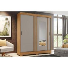 Guarda Roupa Casal 2 Portas de Correr (1 c/ Espelho) e 2 Gavetas Briz 