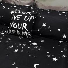 Lençol com elástico casal king 4 pç star decor com almofada - ESPAÇO C