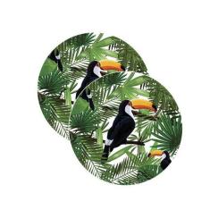 Sousplat Tucano Folhas - NSW, com base, 2 Peças