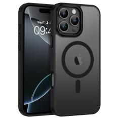 GaoBao Capa magnética para iPhone 16 Pro, capa de telefone para iPhone 16 Pro, [compatível com Magsafe] Capa protetora fosca translúcida à prova de choque para mulheres homens meninas meninos capa