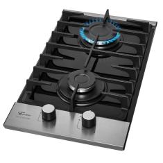 Cooktop Fischer Platinium 2 Queimadores A Gás GII Trempe Ferro Fundido Vidro Preto Bivolt 3379592120