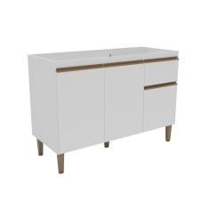 Balcão de Cozinha Margarida sem Tampo 3 pt 1 gv Branco