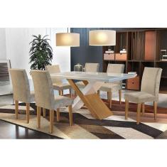 Cadeira Sala De Jantar Grécia Kit 2 Un Imbuia/linho Rústico - Rufato