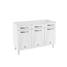 Balcão De Cozinha Modulado Star New 3 Portas E 3 Gavetas 120cm Branco - Telasul
