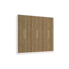 Guarda-roupa 6 Portas 4 Gvt Kappesberg Adapt Branco-nogueira