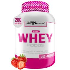 PINK WHEY PROTEIN com Colágeno 2kg - BRN FOODS Sabor Morango