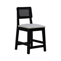 Banqueta Baixa/Cadeira Gabi Madeira Maciça Encosto Telinha Assento Est