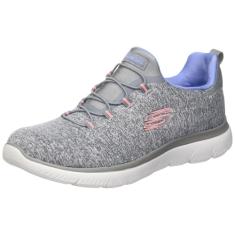 Skechers Tênis feminino Summits Quick Getaway Slip-On, Cinza/azul, 35