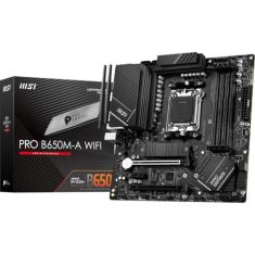 MSI Placa-mãe PRO B650M-A WiFi ProSeries (processadores AMD Ryzen 9000/8000/7000, AM5, DDR5, PCIe 4.0, M.2, SATA 6Gb/s, USB 3.2 Gen 2, HDMI/DP, Wi-Fi 6E, Bluetooth 5.3, LAN de 2,5 Gbps, mATX)