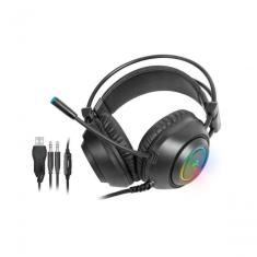 Headset Gamer Fortrek Crusader P2 + Usb Rgb Preto