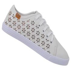 Tênis Casual Feminino Moda Confortável Sapatênis - Leila Soares, Branc