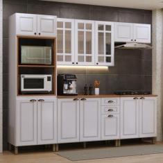 Cozinha Completa Firenze 14 Portas 2 Gavetas com Vidro 6171.135 Branco
