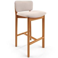 Banqueta Alta Para Cozinha Sala de Jantar Bar Dara L02 Suede Bege - Lyam Decor