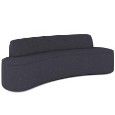 Sofá 3 Lugares Curvo Sala De Estar Living Cancún D02 Linho Chumbo 210 Cm D-465