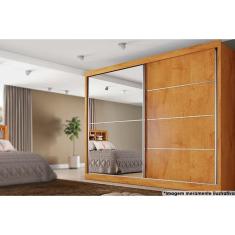 Guarda Roupa Casal Verona Plus 2 Portas de Correr 4 Gavetas MDF Blush Marrom-claro Peroba Móveis Europa