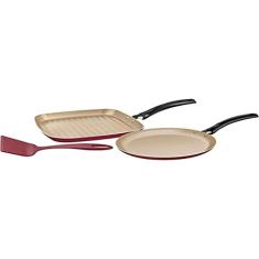 Jogo tapioqueira/bistiqueira de alumínio com revestimento interno de antiaderente 3 peças